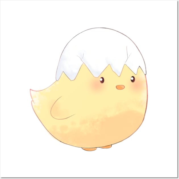 Baby chick with egg hat Wall Art by Actral Ravens